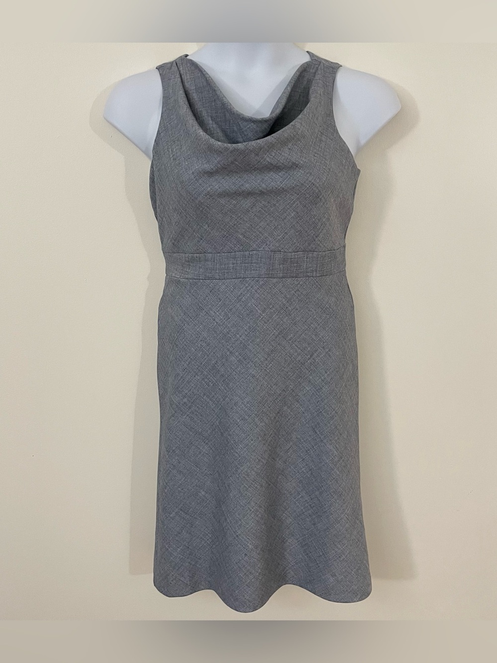 Banana Republic Gray Sleeveless Cowl Neck Sheath Dress - Petite Size 6